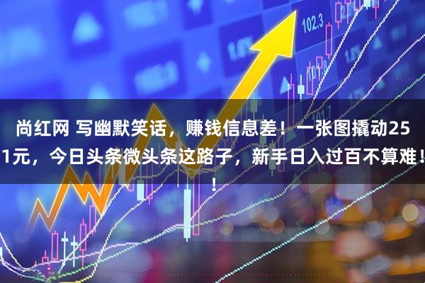 尚红网 写幽默笑话，赚钱信息差！一张图撬动251元，今日头条微头条这路子，新手日入过百不算难！
